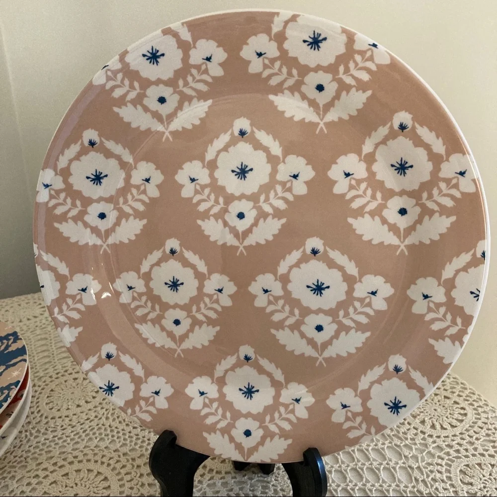 Pier 1 Ironstone botanical floral salad plates set of 4
